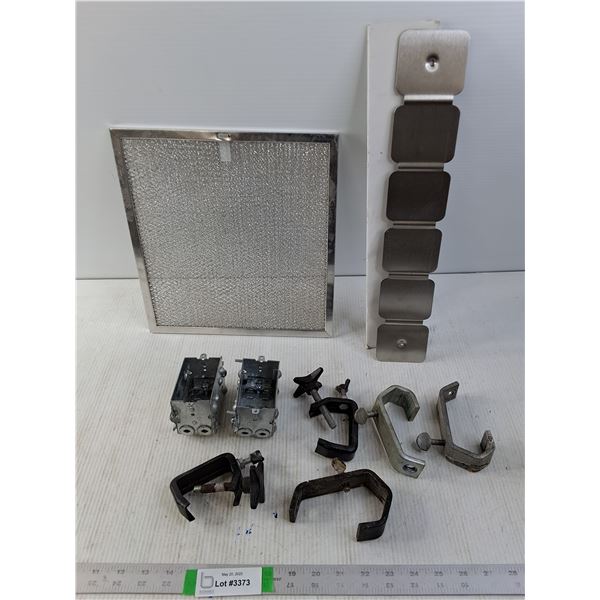 Filter Screen (1x12") Plate, Electrical Boxes and Clamps