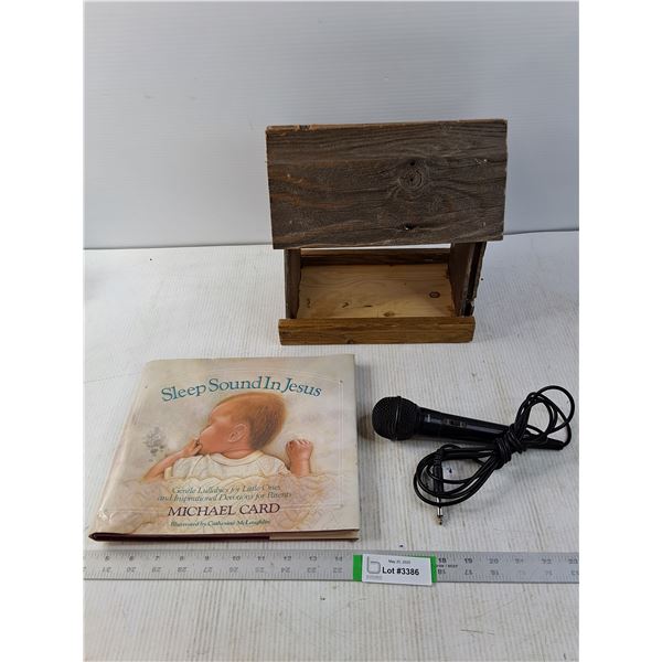 Home Made Bird Feeder, Religious Book and An ION Microphone