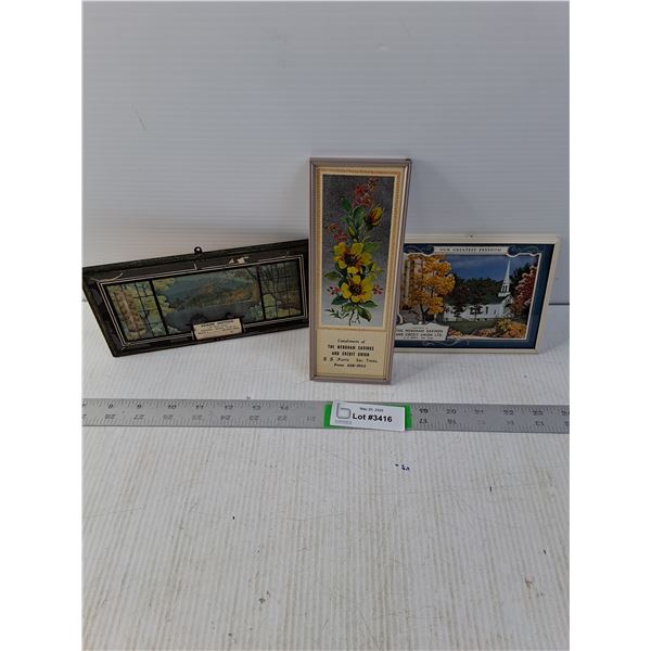 1969 Mendham Calendar and (2) Mendham Thermometer