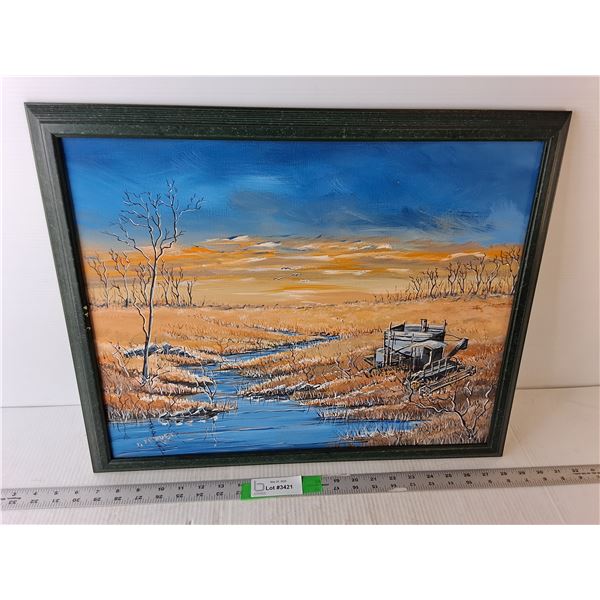 Framed Prairie Painting 18" x 22"