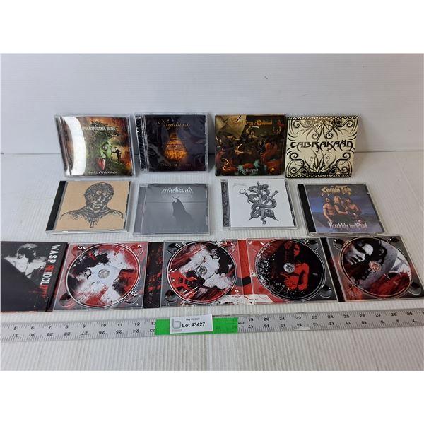 (12) CDs- Spinal Tap, W.A.S.P., Cabrakaan, Misc.