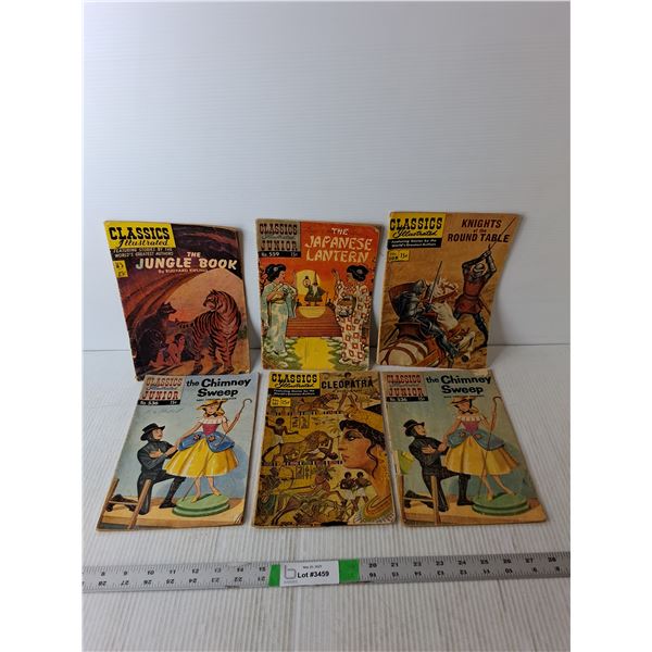 (6) Vintage Classics Illustrated Comics- Cleopatra, The Jungle Book, The Chimney Sweep, Misc.