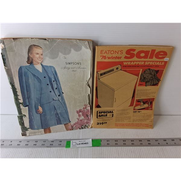 (2) Vintage Catalogues- Simpson's Spring/Summer 1945, Eaton's Winter 1976