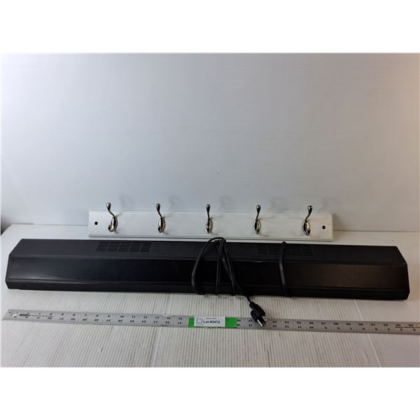 Wood Wall Coat Hanger, Aquarium Light- 3 Ft. Long, Powers On - Cannot Ship