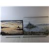Image 1 : (2) Wooden Nature Paintings, Up to 23" x 16"