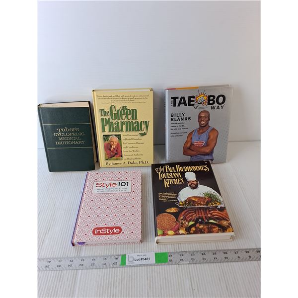 (5) Books- Tae Bo, The Green Pharmacy, Style 101, Misc.