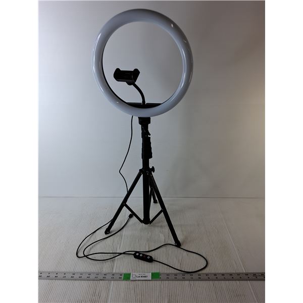Adjustable Tripod Ring Light with Phone Holder- Powers On