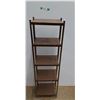 Image 1 : *5 Tier Wood and Metal Shelf 4 Ft. Tall x 9" x 12", Cannot Ship