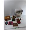 Image 1 : Assorted Items - Wooden Box, Speedball Baby Cd, Wooden Wind Mill Toy, Misc