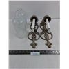 Image 2 : Pair of "Battery Operated Candle" Metal Wall Sconces - 15" Tall