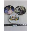 Image 1 : (2) Decorative Collector's Plates (Cinderella, Dog Family), Bride & Groom Personal Plate