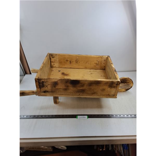 Wooden "Wheel Barrow" Planter Box (Box 21.5" x 15.5" x 6") - Cannot Ship