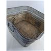 Image 2 : Vintage Metal Laundry Tub 20" x 20" x 11" - Pickup Only