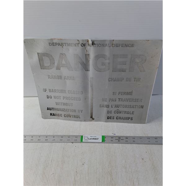 Department of National Defence Range Sign