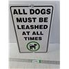 Image 1 : All Dogs Must Be Leashed Metal Sign