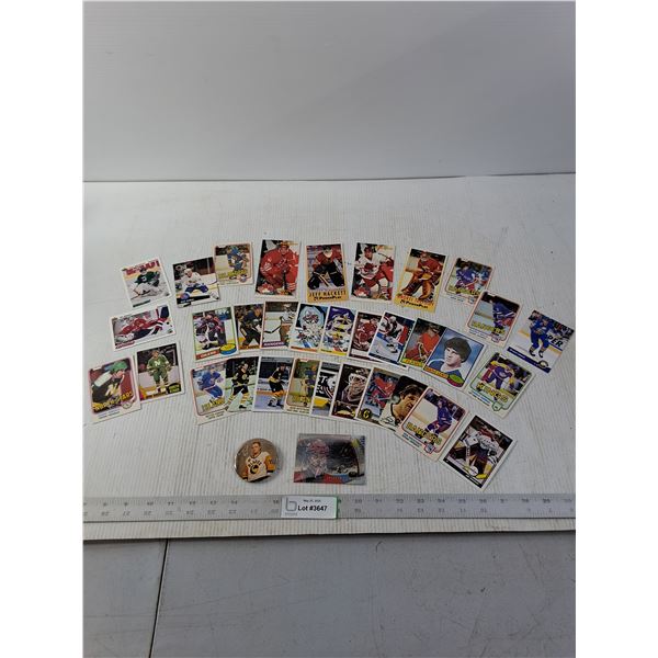 90's, 80's and 70's Hockey Cards as well as Blades Button
