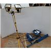 Image 1 : *(4) Adjustable Construction Lights with Stands, 2 Working, Cannot Ship, Up to 56" Tall