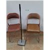 Image 1 : *(2) Padded Folding Chairs, Rubbermaid Floor & Carpet Sweeper, Cannot Ship