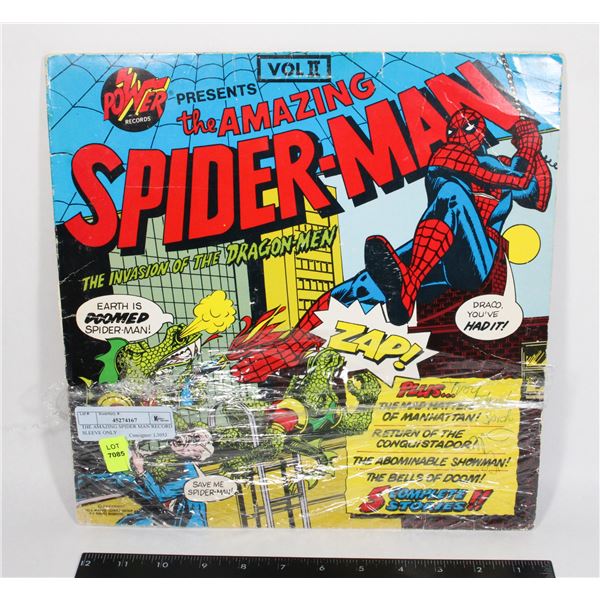 THE AMAZING SPIDER MAN RECORD SLEEVE ONLY