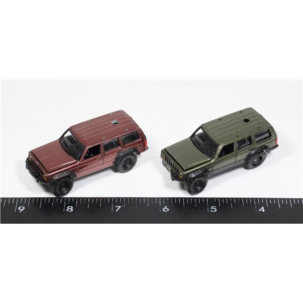 2 JEEP CHEROKEE  DIE CAST CARS