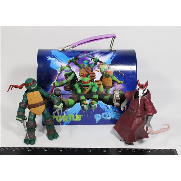 2015 TURTLE POWER LUNCH BOX WITH TWO ACTION FIGURE