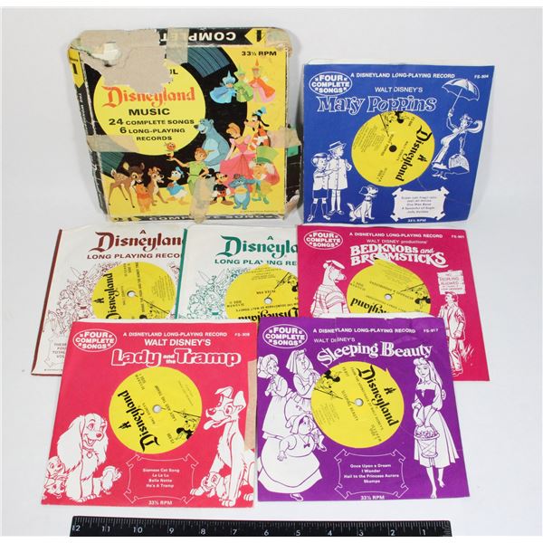 VINTAGE 1972 WAL DISNEY 6 RECORD SET VOL 1