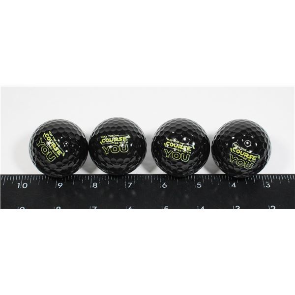 NEW SET OF 4 "MAY THE COURSE BE WITH YOU" GOLF