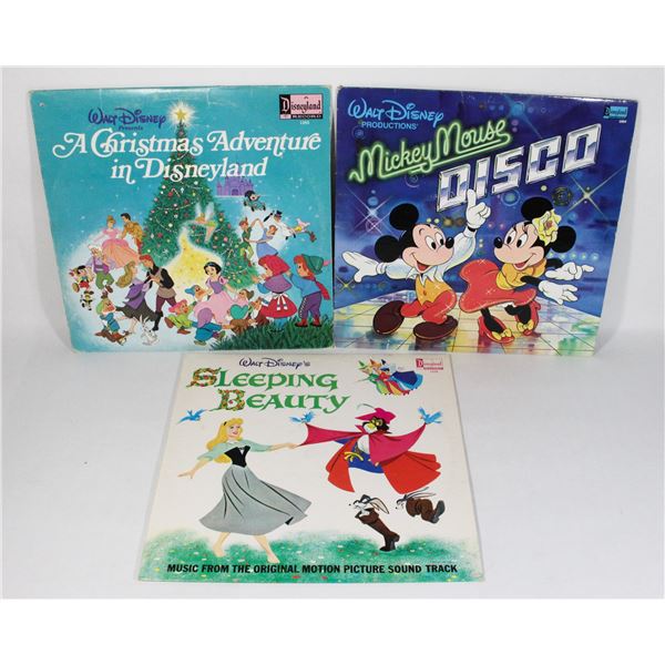 THREE VINTAGE DISNEY LP RECORDS INCLUDING