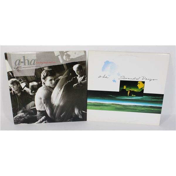 TWO A-HA VINYL RECORDS LP ,HUNTING HIGH AND LOW