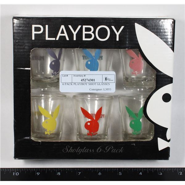 6 PACK PLAYBOY SHOT GLASSES