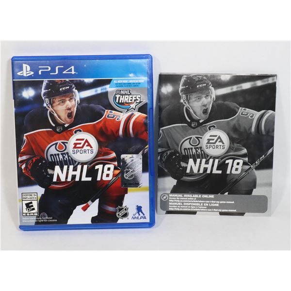PS4 NHL 18 VIDEO GAME