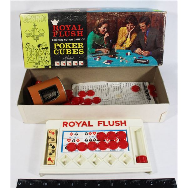 VINTAGE ROYAL FLUSH EXCITING GAME OF POKER CUBES