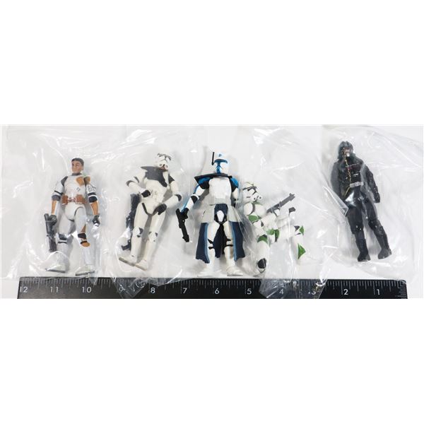 FIVE STAR WARS CLONE TROOPERS FIGURES VARIOUS