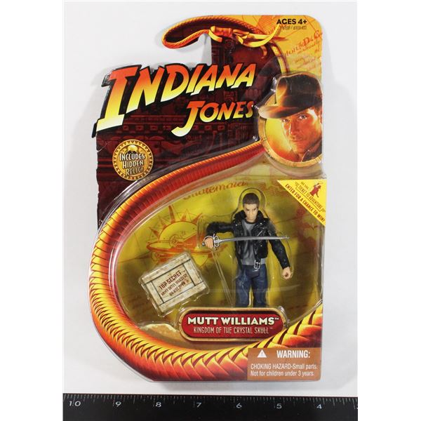 NIB INDIANA JONES CARDED FIGURE; MUTT WILLIAMS W/