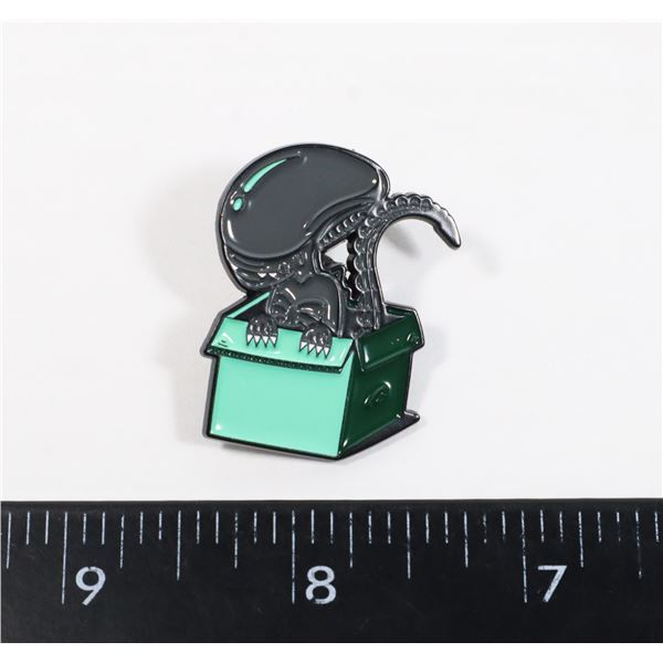 NEW ALIEN IN A BOX LAPEL PIN