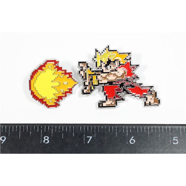 NEW SUPER PUZZLE FIGHTER THEME KEN 2PC LAPEL PIN