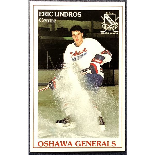 1989-90 OSHAWA GENERALS ERIC LINDROS POLICE ISSUE JUNIOR CARD