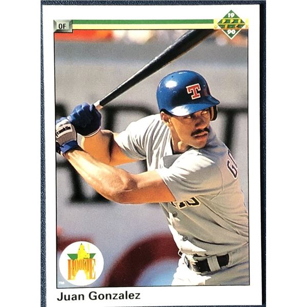1990 UPPER DECK JUAN GONZALEZ ROOKIE CARD