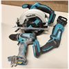 Image 1 : Qty 3 Makita Power Tools: XPH01 Hammer Drill, XRJ01 Reciprocating Saw & XSS02 Circular Saw