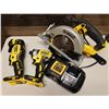 Image 1 : Qty 3 DeWalt Power Tools & 1 Charger: DCS354 Multi-Tool, DCF887 Impact Driver & DCS391 Circular Saw