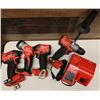 Image 1 : Qty 4 Milwaukee Power Tools & 1 Charger: 2 Impact Drivers, Hammer Drill/Driver & Worklight
