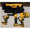 Image 1 : Qty 3 DeWalt Power Tools, Charger & Case: DCG416 Grinder, DCF890 Impact Wrench & DCF887 Impact Drive