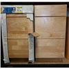 Image 1 : Qty 2 Hewitt 576854 Wooden 3-Drawer Undercounter Cabinets 18" x 23" x 35"H New