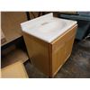 Image 10 : Wooden 2-Door Cabinet 30" x 12" x 30"H & Vanity Sink w/ Undercabinet 31" x 24" x 36"H