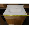 Image 11 : Wooden 2-Door Cabinet 30" x 12" x 30"H & Vanity Sink w/ Undercabinet 31" x 24" x 36"H