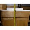 Image 13 : Wooden 2-Door Cabinet 30" x 12" x 30"H & Vanity Sink w/ Undercabinet 31" x 24" x 36"H