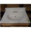 Image 9 : Wooden 2-Door Cabinet 30" x 12" x 30"H & Vanity Sink w/ Undercabinet 31" x 24" x 36"H
