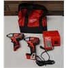 Image 1 : Qty 2 Milwaukee Power Tools, Case & 1 Charger: 2462-20 & 2656-20 Impact Drivers