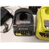 Image 13 : Qty 3 Ryobi Power Tools, Case & 2 Chargers: P519VN Reciprocating Saw, P343 Multi-Tool & P705 Light