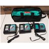 Image 1 : Makita Carry Case & 3 DC18RC & DC18SD Chargers
